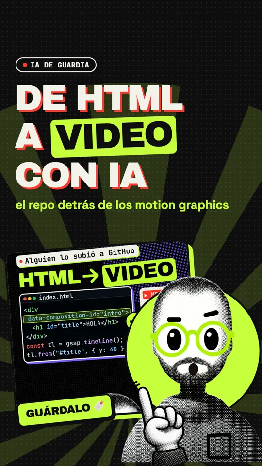 Portada: De HTML a video con IA
